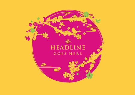 Vector of modern cherry blossom and festive backgroundのイラスト素材