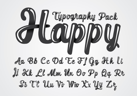 Vector of abstract glossy font and alphabetのイラスト素材