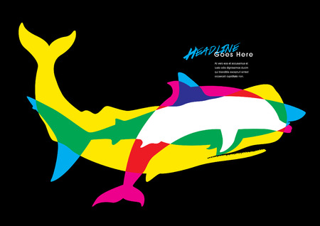 Vector of modern abstract animal silhouetteのイラスト素材