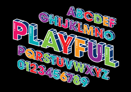 Vector of modern stylized font and alphabetのイラスト素材