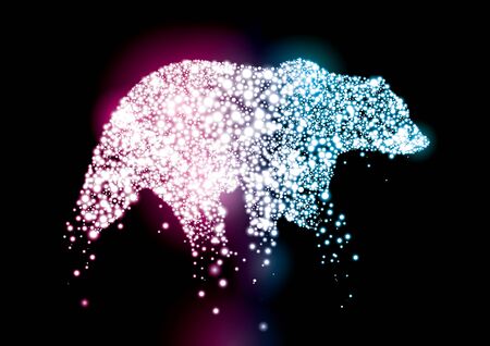 Vector of stylized animal silhouette formed in constellationのイラスト素材