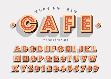 Vector of vintage abstract font and alphabetのイラスト素材