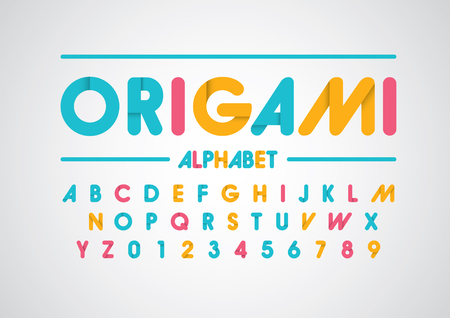 Vector of abstract paper font and alphabetのイラスト素材