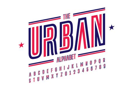 A vector of modern abstract style of font and alphabetのイラスト素材