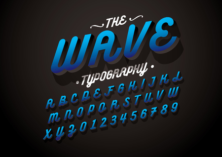 Vector of modern stylized font and alphabetのイラスト素材