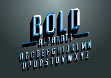Vector of stylized bold font and alphabetのイラスト素材