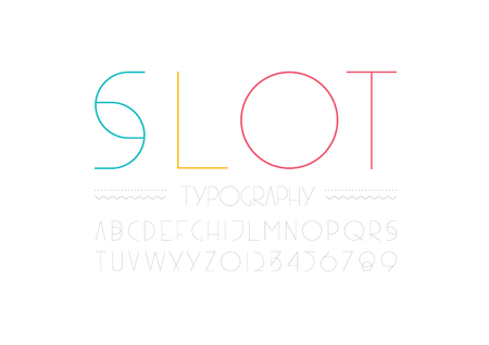 Vector of modern minimal font and alphabetのイラスト素材