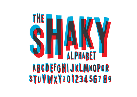 Vector of colorful stylized font and alphabetのイラスト素材