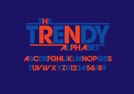 Vector of modern abstract font and alphabetのイラスト素材