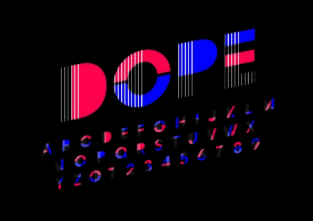 Modern abstract font and alphabet.のイラスト素材