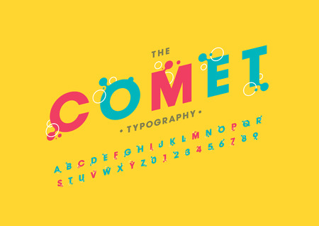 Vector of modern abstract font and alphabetのイラスト素材