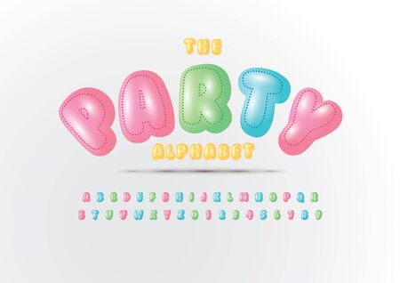 Vector of stylized balloon font and alphabetのイラスト素材