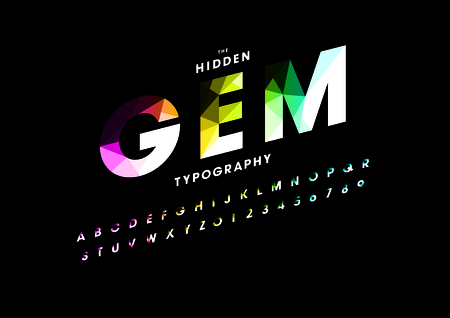 Vector of modern polygonal font and alphabetのイラスト素材