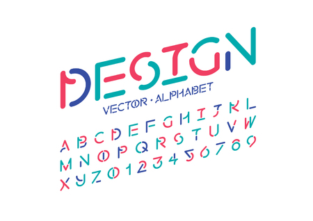 Vector of modern abstract font and alphabetのイラスト素材