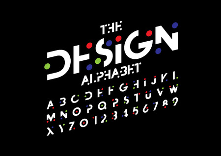 Vector of modern abstract font and alphabetのイラスト素材