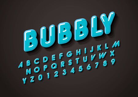 Vector of stylized bold font and alphabetのイラスト素材