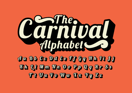 Vector of stylized calligraphic font and alphabetのイラスト素材