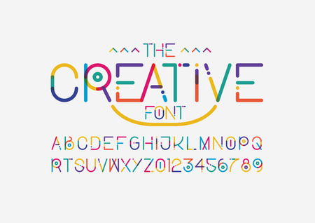 Vector of modern colorful font and alphabet.のイラスト素材