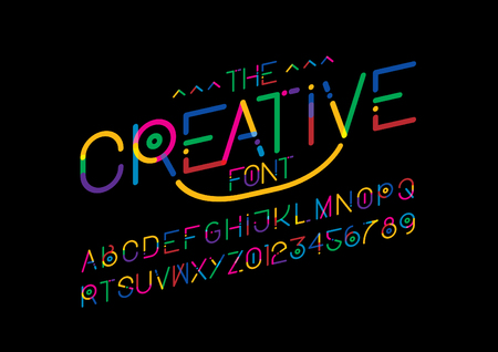 Vector of modern colorful font and alphabet.のイラスト素材
