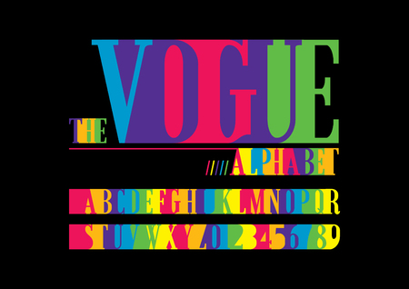 Vector of modern vibrant font and alphabetのイラスト素材