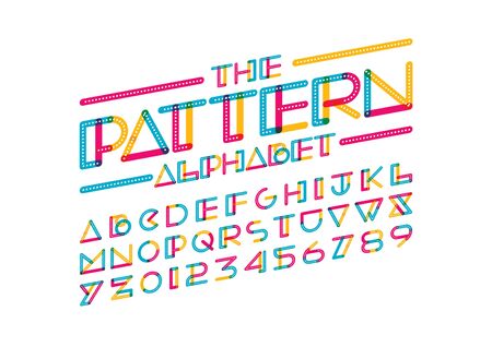 Vector of modern colorful out of focus font and alphabetのイラスト素材