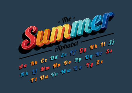 Vector of modern stylized font and alphabetのイラスト素材