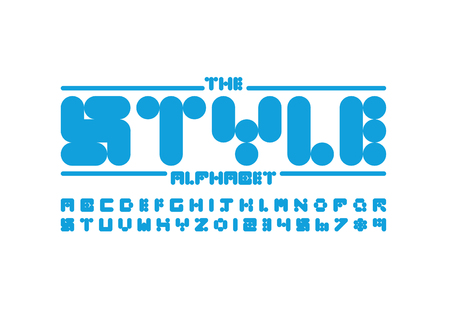 Vector of modern abstract font and alphabetのイラスト素材