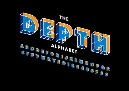 Vector of modern abstract font and alphabetのイラスト素材