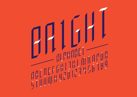 Vector of modern abstract font and alphabetのイラスト素材
