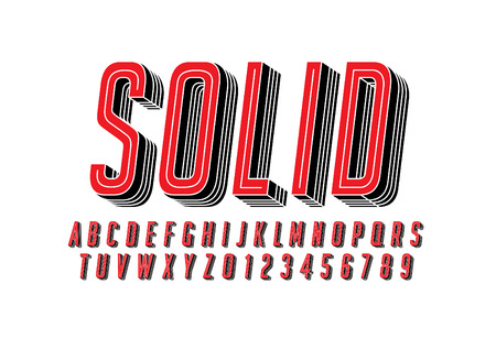 Vector of modern bold font and alphabetのイラスト素材