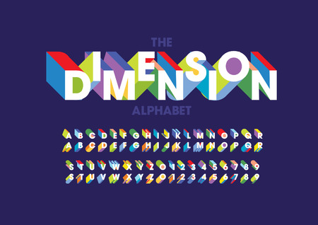 Modern bold font and alphabetのイラスト素材