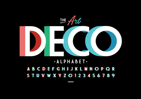 Vector of colorful abstract font and alphabetのイラスト素材