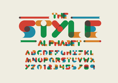 A Vector of modern colorful font and alphabetのイラスト素材