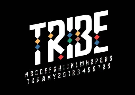 Vector of stylized abstract font and alphabetのイラスト素材