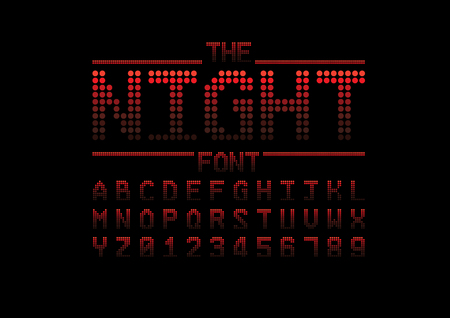 Vector of stylized pixelated font and alphabetのイラスト素材