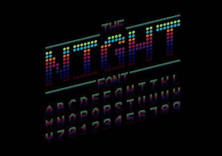 Vector of stylized pixelated font and alphabetのイラスト素材