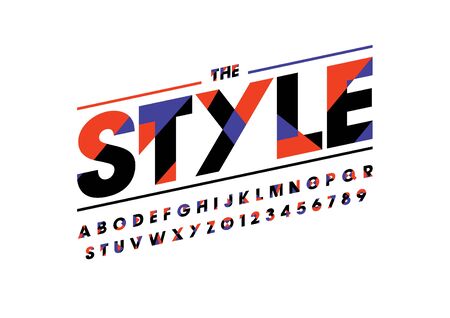 Vector of modern abstract font and alphabetのイラスト素材
