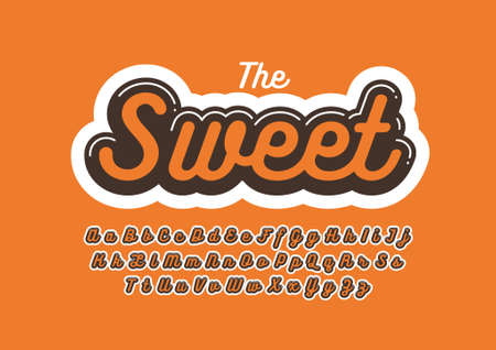 Vector of stylized modern font and alphabetのイラスト素材