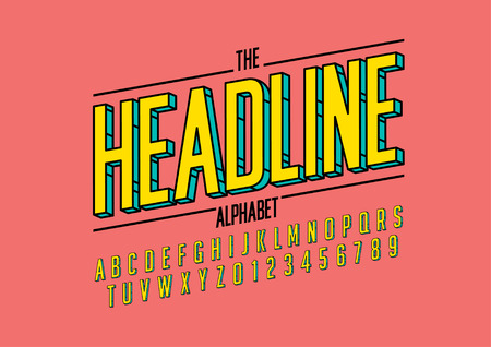 Vector of stylized bold font and alphabetのイラスト素材