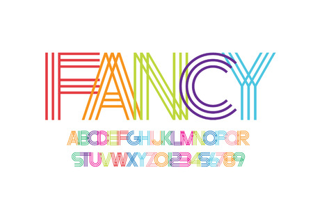 Vector of modern abstract font and alphabetのイラスト素材
