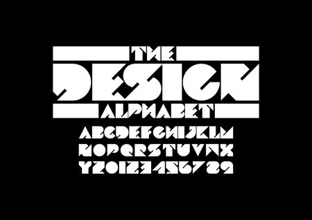 Vector of modern abstract font and alphabetのイラスト素材