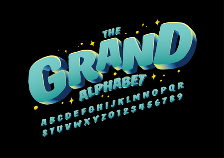Vector of stylized modern font and alphabetのイラスト素材