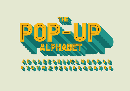 Vector of modern bold font and alphabetのイラスト素材