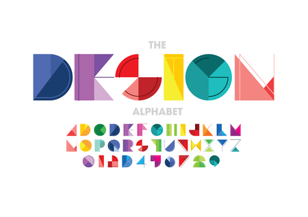 Vector of modern abstract font and alphabetのイラスト素材