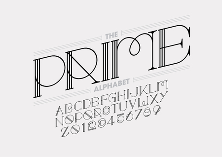 Vector of decorative abstract font and alphabetのイラスト素材