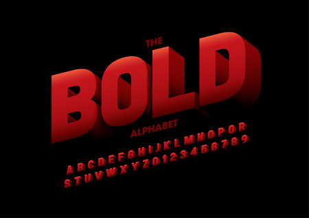 Vector of modern bold font and alphabetのイラスト素材