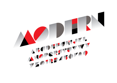 Vector of modern colorful font and alphabetのイラスト素材