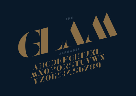 Vector of stylized modern font and alphabetのイラスト素材