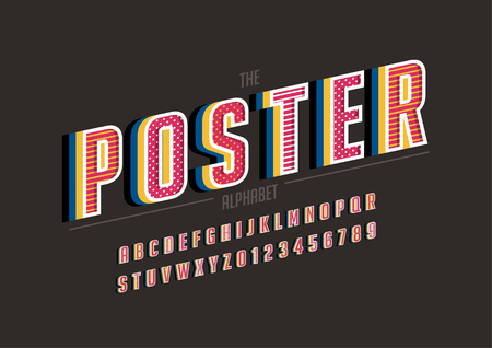 Vector of modern bold font and alphabetのイラスト素材