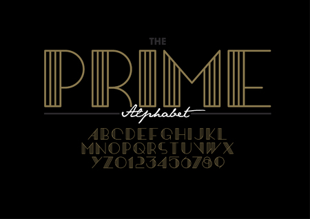 Stylized modern font and alphabetのイラスト素材